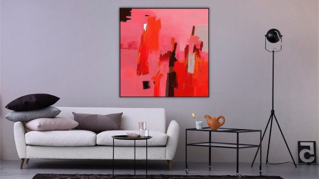Versatilité - 710 peinture numérique digitale abstraite Rouge rose grise
