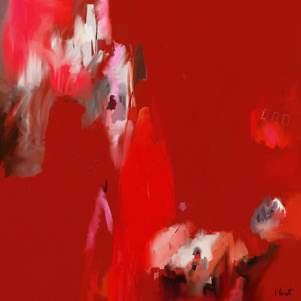 Grand cadre abstrait moderne rose rouge signé par l'artiste - Edition  limitée de 8 tirages sur toile ou Plexi - Impression fine-art : galerie  d'art – galerie TACT
